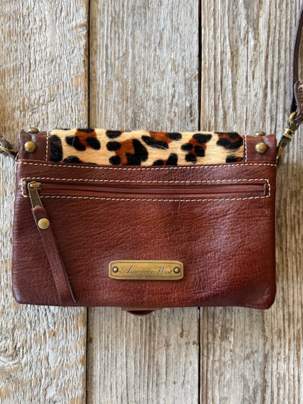 American West Leather Crossbody Purse - Picture 2 of 3